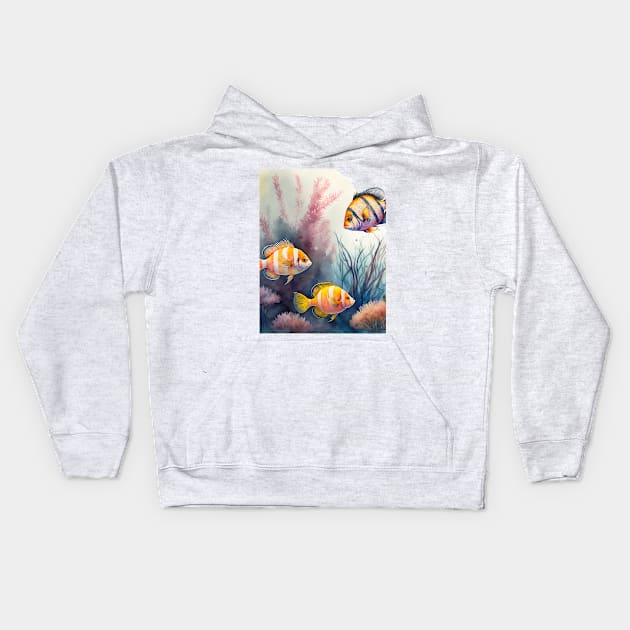 Tropical fishes #1 Kids Hoodie by RunAki